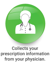 Collects your prescription information from your physician