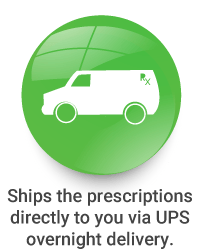 Ships the prescriptions directly to you via UPS overnight delivery