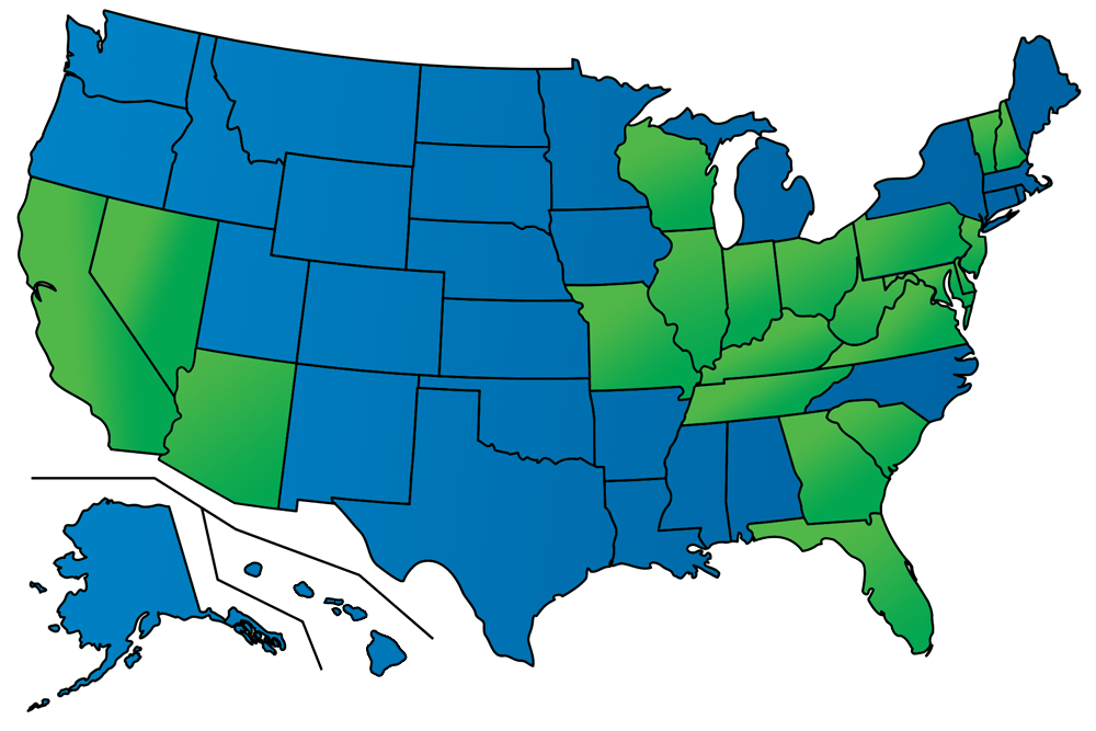 Alliance Meds Areas We Serve United States Map America