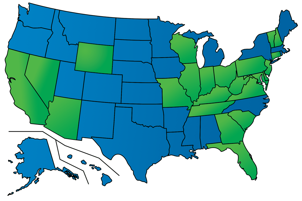 Alliance Meds Areas We Serve United States Map America